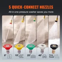 VEVOR Gas Pressure Washer, 4400 PSI 4.0 GPM, Gas Powered Pressure Washer with Copper Pump, Spray Gun and Extension Wand, 5 Quick Connect Nozzles, for Cleaning Cars, Homes, Driveways, Patios