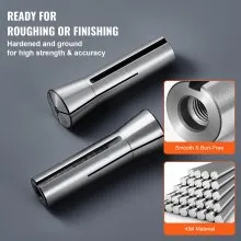 VEVOR 13 pcs Precision R8 Collet Set, 1/8'' - 7/8'', 45# Alloy Steel Mill Collet Chuck 0.0012"/30μm TIR with 13 Labeled Storage Boxes, for Milling Machine Drill Presses Boring Machine Machining Center