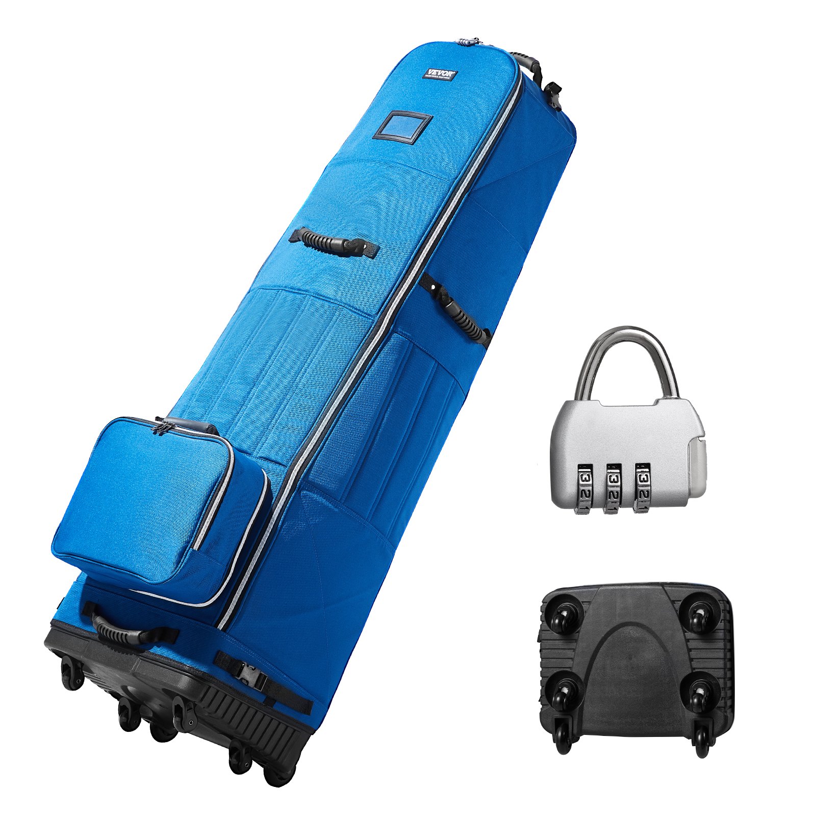VEVOR Golf Travel Bag, Outdoors Soft-Sided Golf Travel Cover, Heavy Duty 1200D Polyester Oxford Wear-Resistant Waterproof, Padded Luggage Case with Wheels, Foldable Golf Club Storage Bag for Airline