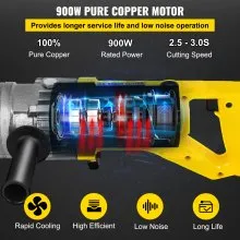 VEVOR Electric Hydraulic Rebar Cutter, 900W Portable Electric Rebar Cut 5/8" 16mm #5 Rebar within 3 Seconds, 110V