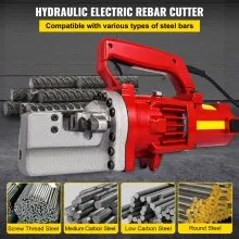 VEVOR Electric Hydraulic Rebar Cutter, 1250W Portable Electric Rebar Cut 3/4" 20mm #6 Rebar within 4 Seconds, 110V