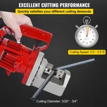 VEVOR Electric Hydraulic Rebar Cutter, 1250W Portable Electric Rebar Cut 3/4" 20mm #6 Rebar within 4 Seconds, 110V