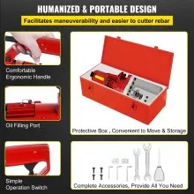 VEVOR Electric Hydraulic Rebar Cutter, 1250W Portable Electric Rebar Cut 3/4" 20mm #6 Rebar within 4 Seconds, 110V