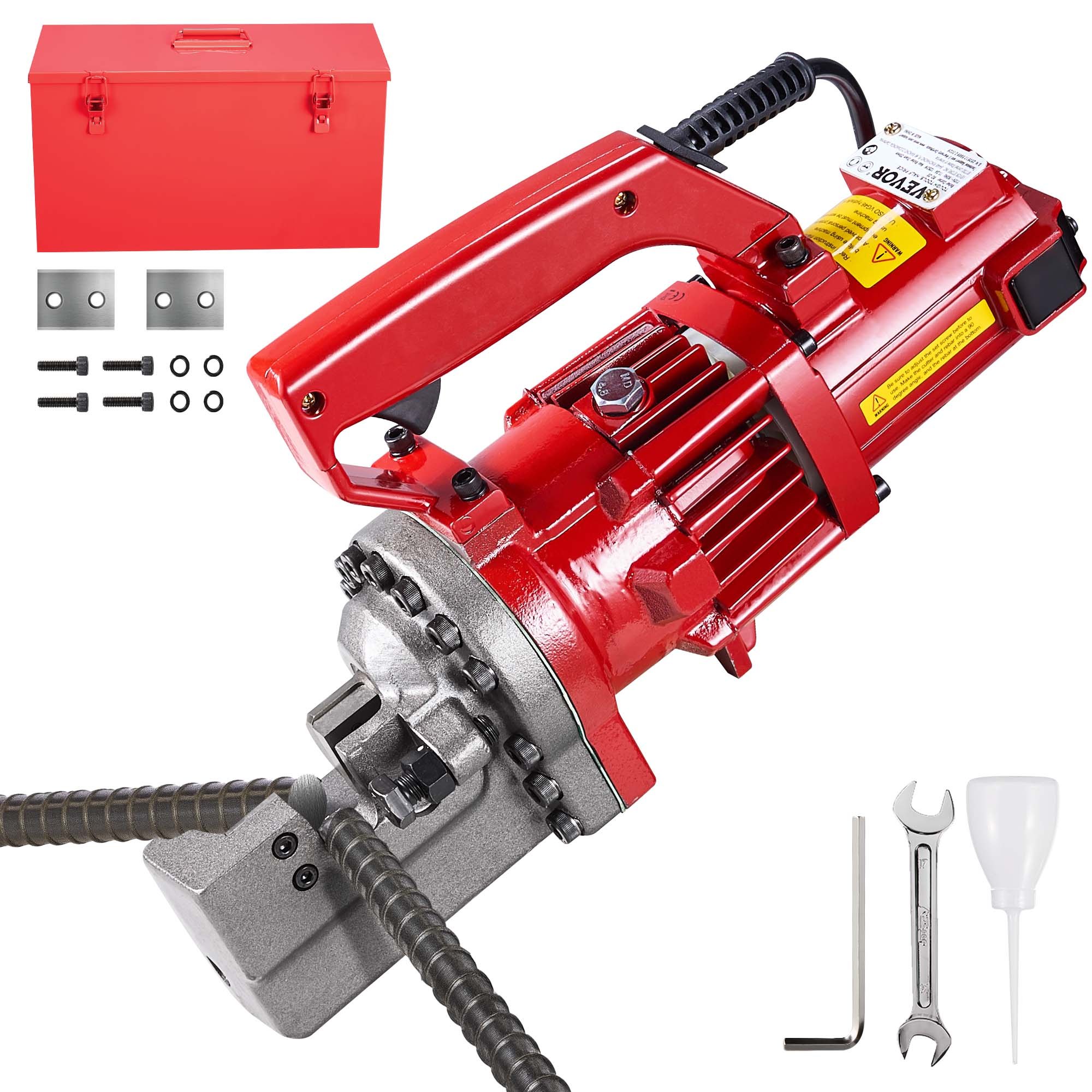 VEVOR Electric Rebar Cutter, 1250W Portable Electric Hydraulic Rebar Cutter, Cutting up to  3/4 Inch #6 4-20mm Rebar within 4 Seconds,110V,with Easy to Carry Stainless Box