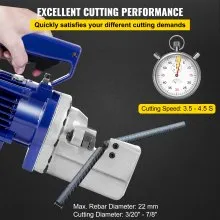 VEVOR Rebar Cutter, 1350W 110V Electric Hydraulic Rebar Cutter with Jaw Blades Cut 7/8inch 22mm Rebar within 4.5 sec