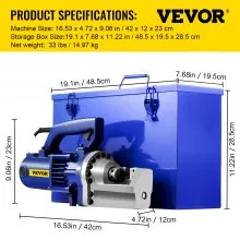 VEVOR Rebar Cutter, 1350W 110V Electric Hydraulic Rebar Cutter with Jaw Blades Cut 7/8inch 22mm Rebar within 4.5 sec