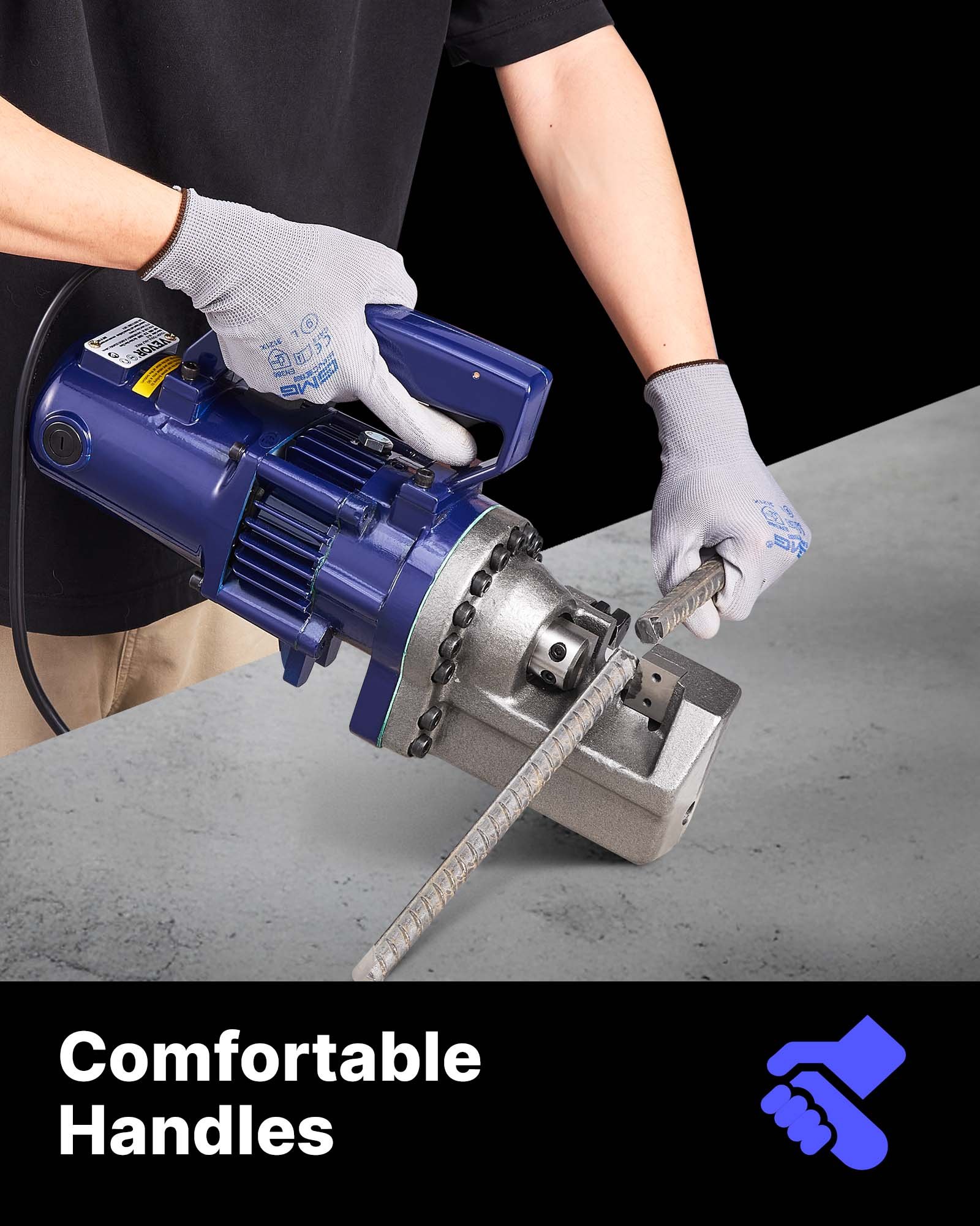 VEVOR Electric Rebar Cutter, 1350W Portable Electric Hydraulic Rebar Cutter, Cutting up to  7/8 Inch #7 4-22mm Rebar within 4.5 Seconds,110V,with Easy to Carry Stainless Box
