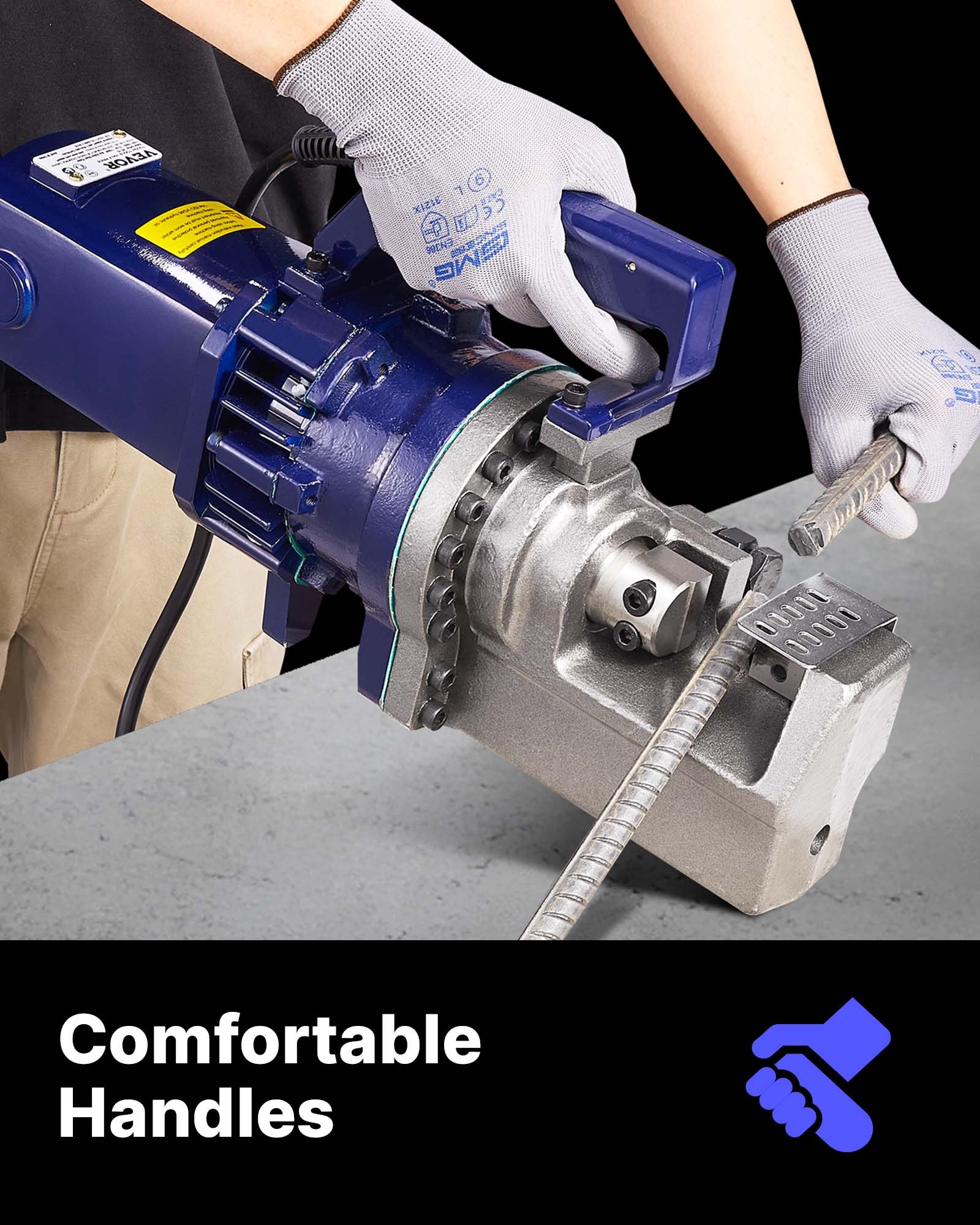 VEVOR Electric Rebar Cutter, 1700W Portable Electric Hydraulic Rebar Cutter, Cutting up to 1 Inch #8 4-25mm Rebar within 5 Seconds,110V,with Easy to Carry Stainless Box