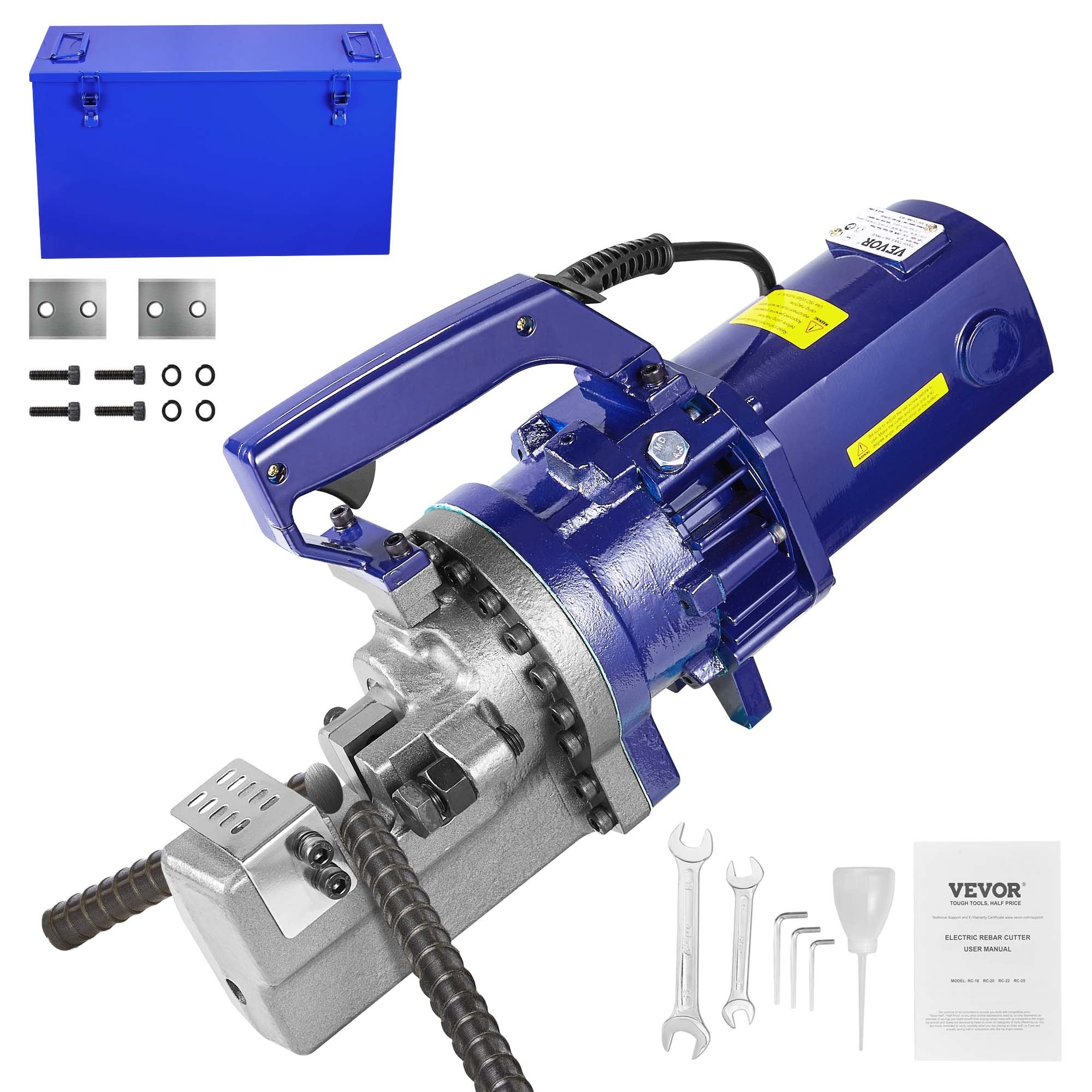 VEVOR Electric Rebar Cutter, 1700W Portable Electric Hydraulic Rebar Cutter, Cutting up to 1 Inch #8 4-25mm Rebar within 5 Seconds,110V,with Easy to Carry Stainless Box