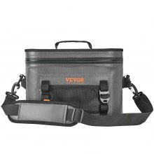 VEVOR Soft Cooler Bag, 16 Cans Soft Sided Cooler Bag Leakproof with Zipper, Waterproof Soft Cooler Insulated Bag, Lightweight & Portable Collapsible Cooler for Beach, Hiking, Picnic, Camping, Travel