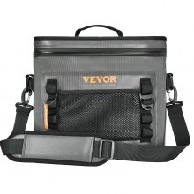 VEVOR Soft Cooler Bag, 24 Cans Soft Sided Cooler Bag Leakproof with Zipper, Waterproof Soft Cooler Insulated Bag, Lightweight & Portable Collapsible Cooler for Beach, Hiking, Picnic, Camping, Travel