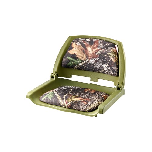 VEVOR Boat Seat, Low Backrest, Folding Fishing Boat Seat with Thickened Sponge Cushion & PU Polyester Fabric, Strong PP Frame, Flip Up Boat Seat for Fishing Boats, Yachts, Ships, Camouflage Color