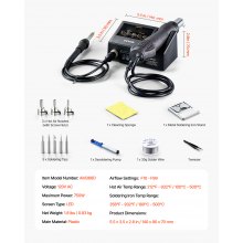 2-in-1 Hot Air Rework & Soldering Station 750W with Adjustable Temp LED Digital