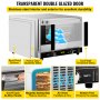 VEVOR Commercial Convection Oven, 47L/43Qt, Half-Size Conventional Oven Countertop, 1600W 4-Tier Toaster w/ Front Glass Door, Electric Baking Oven w/ Trays Wire Racks Clip Gloves, 220V, ETL Listed