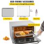 VEVOR Commercial Convection Oven, 66L/60Qt, Half-Size Conventional Oven Countertop, 2800W 4-Tier Toaster w/ Front Glass Door, Electric Baking Oven w/ Trays Wire Racks Clip Gloves, 220V, ETL Listed
