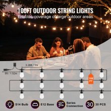 100FT RGB Outdoor String Lights Waterproof Patio Lights with APP Control