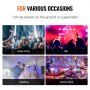 VEVOR Stage Lights, 4 in 1 RGB Party Lights, LED Pattern Strobe Light, Mixed Lighting Effects Sound Activated with Red & Green Effect Light for DJ Club Disco Party Wedding Birthday Christmas (Black)