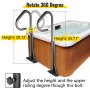 VEVOR Hot Tub Handrail 600LBS Capacity Spa Side Handrail 56" Slide-Under Base Spa Steps Hot Tub Heavy Iron Spa Side Step Sponge Rubber Grip Frosted Design hot Rail Tube for Indoor/Outdoor Bath