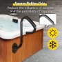 VEVOR Hot Tub Handrail 600LBS Capacity Spa Side Step 26" Spa Side Handrail Stationary Stainless Steel Under Mount Handrail Hot Rail with Sponge Rubber Grip Matte Design Hot Rail Tube for Access Spa