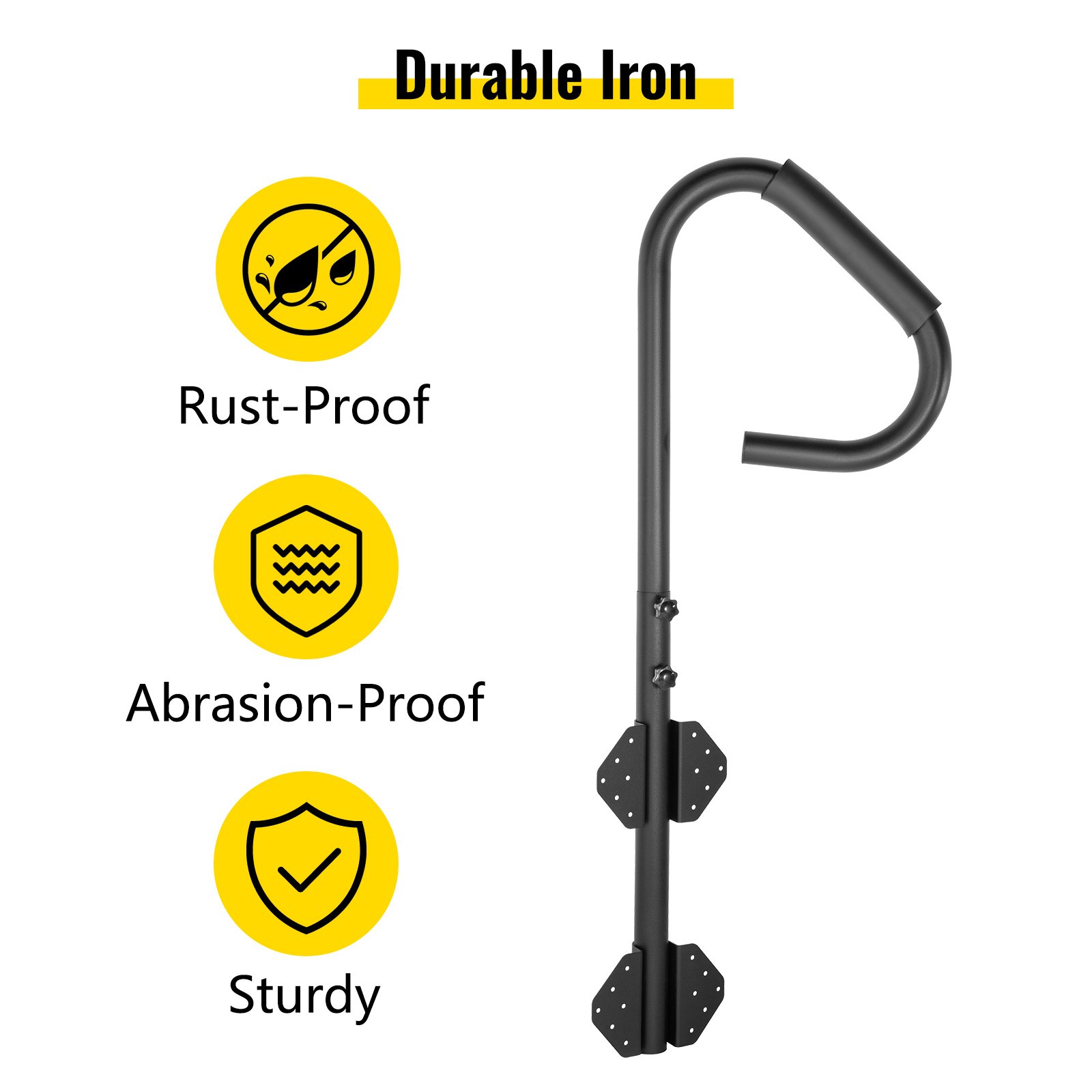 VEVOR Hot Tub Handrail 600LBS Capacity Spa Side Step 1.2m Spa Side Handrail Stationary Stainless Steel Under Mount Handrail Hot Rail with Sponge Rubber Grip Matte Design Hot Rail Tube for Access Spa