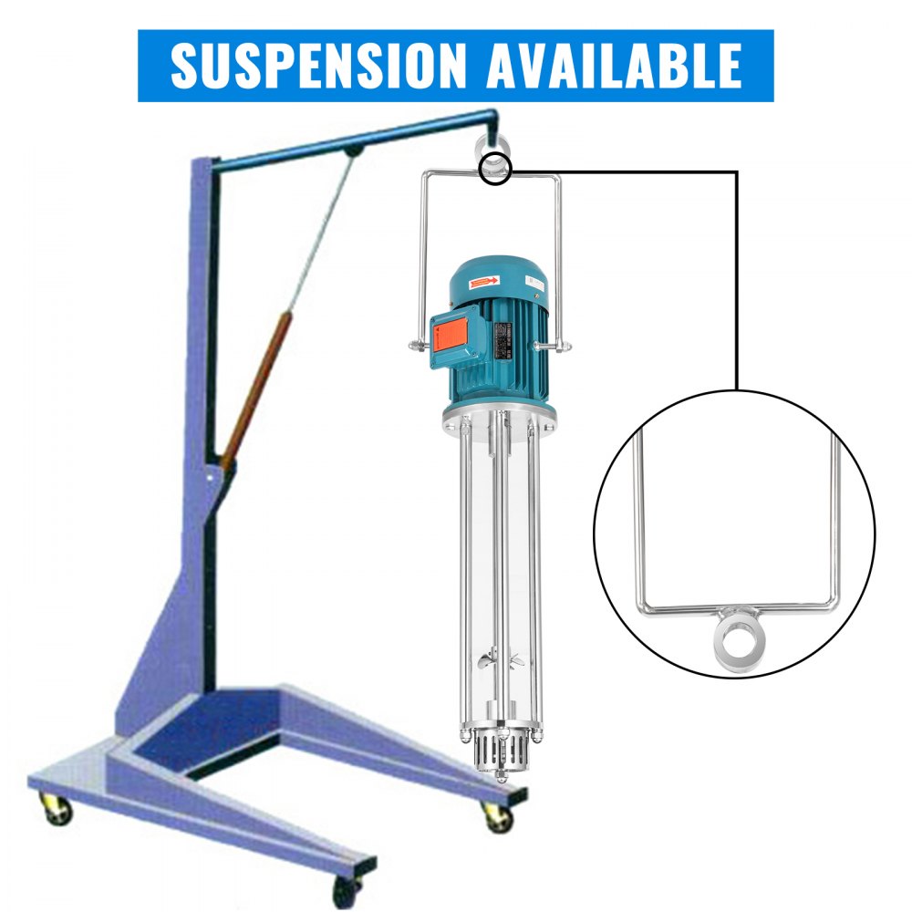 VEVOR Homogenizer Disperser 200-800 L/H Handing Capacity Emulsification 7.5 KW