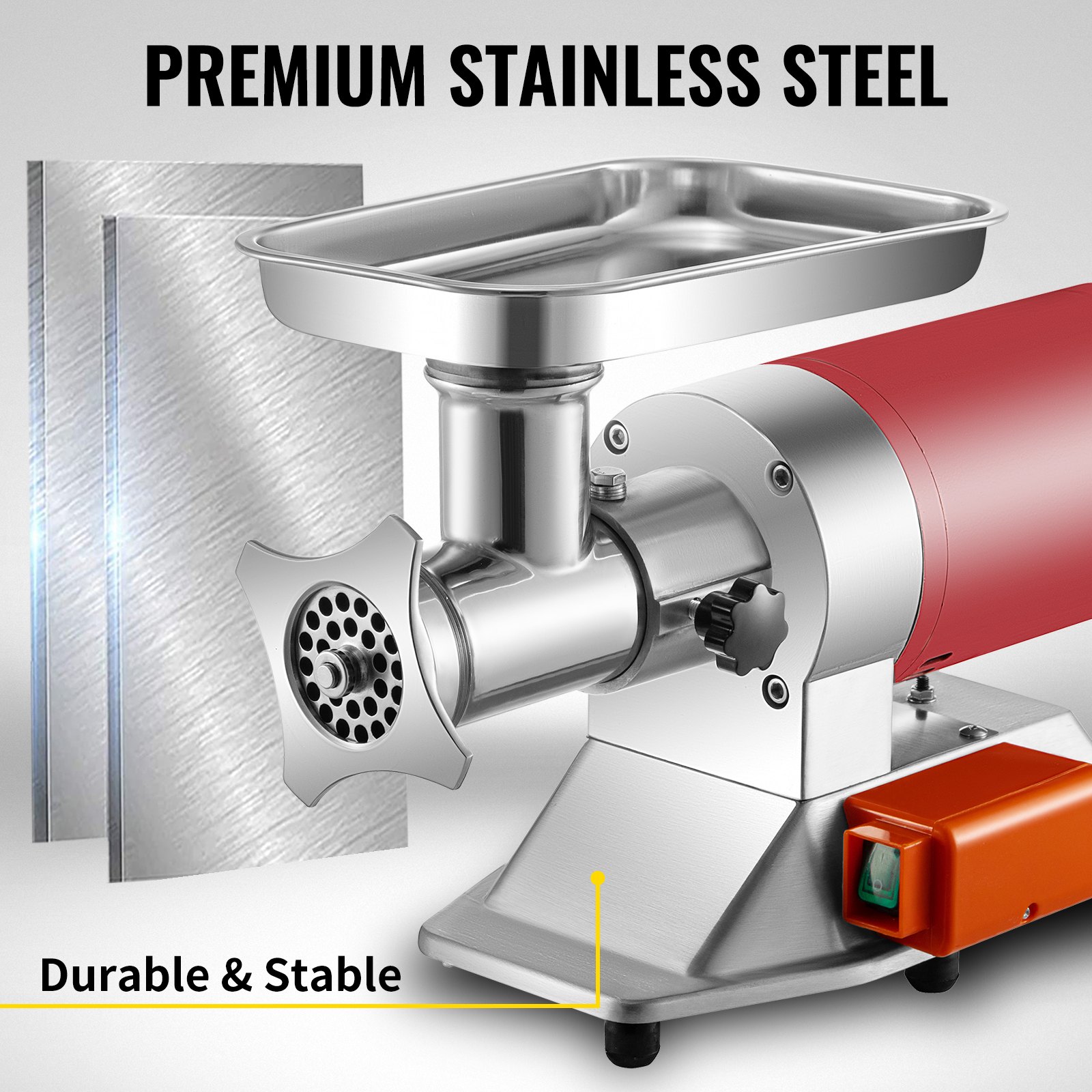 VEVOR Electric Meat Grinder Machine Electric Meat Mincer 551 Lbs/Hour 850W Red