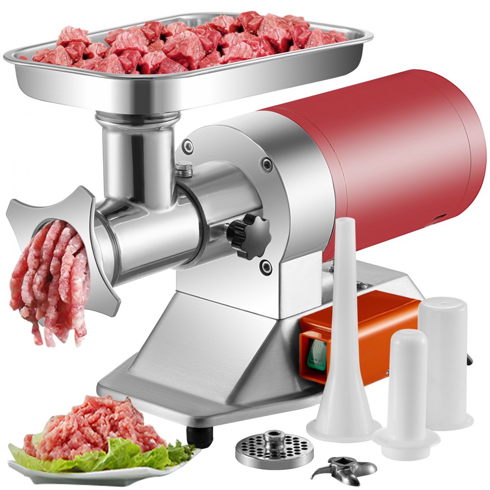VEVOR Electric Meat Grinder, 551 Lbs/Hour 850W Meat Grinder Machine, 1.16 HP Electric Meat Mincer with?2?Grinding?Plates,?Sausage?Kit Set Meat Grinder Heavy Duty Home Kitchen & Commercial Use Red