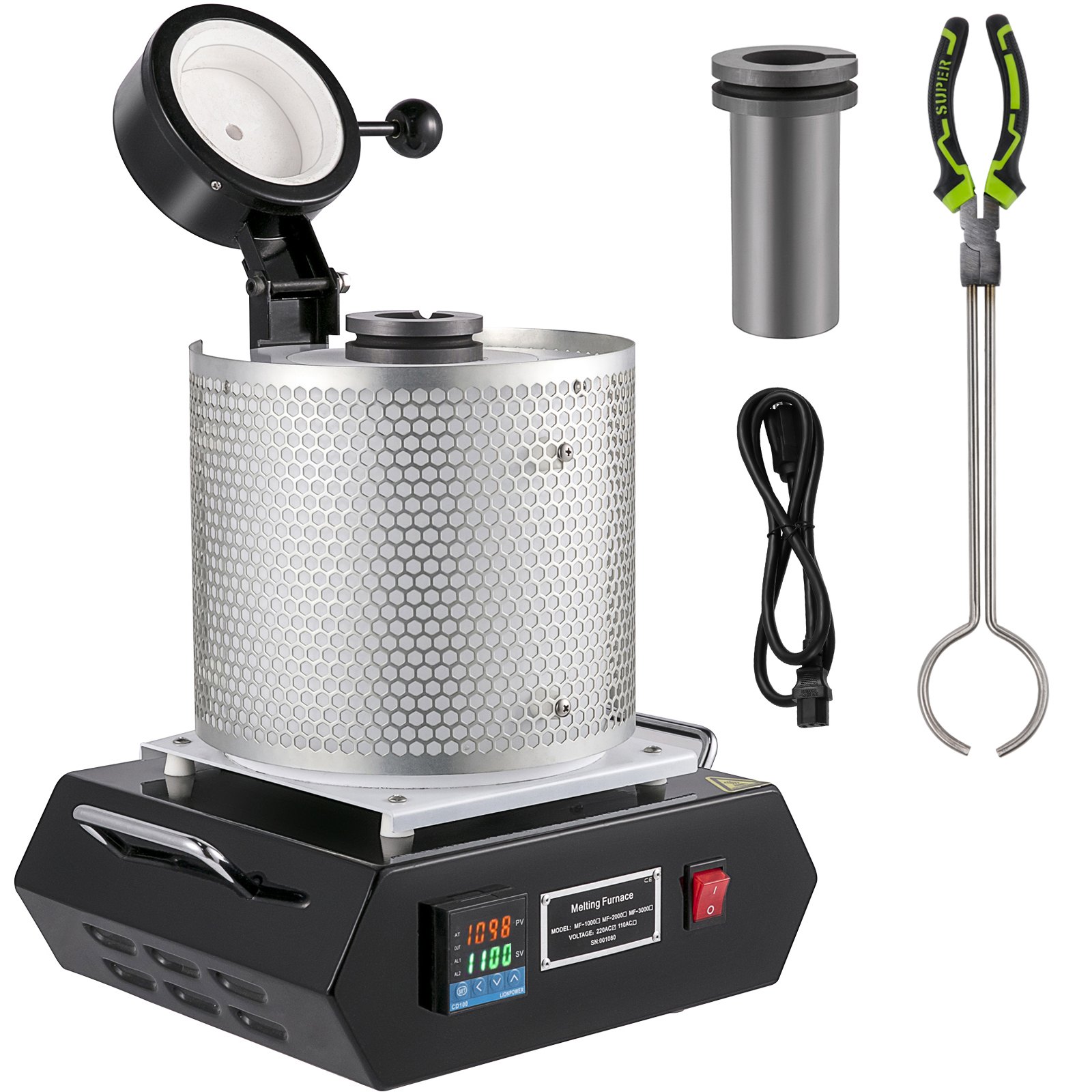 VEVOR 2KG Automatic Electric Metal Melting Furnace Gold Copper Aluminum 220V