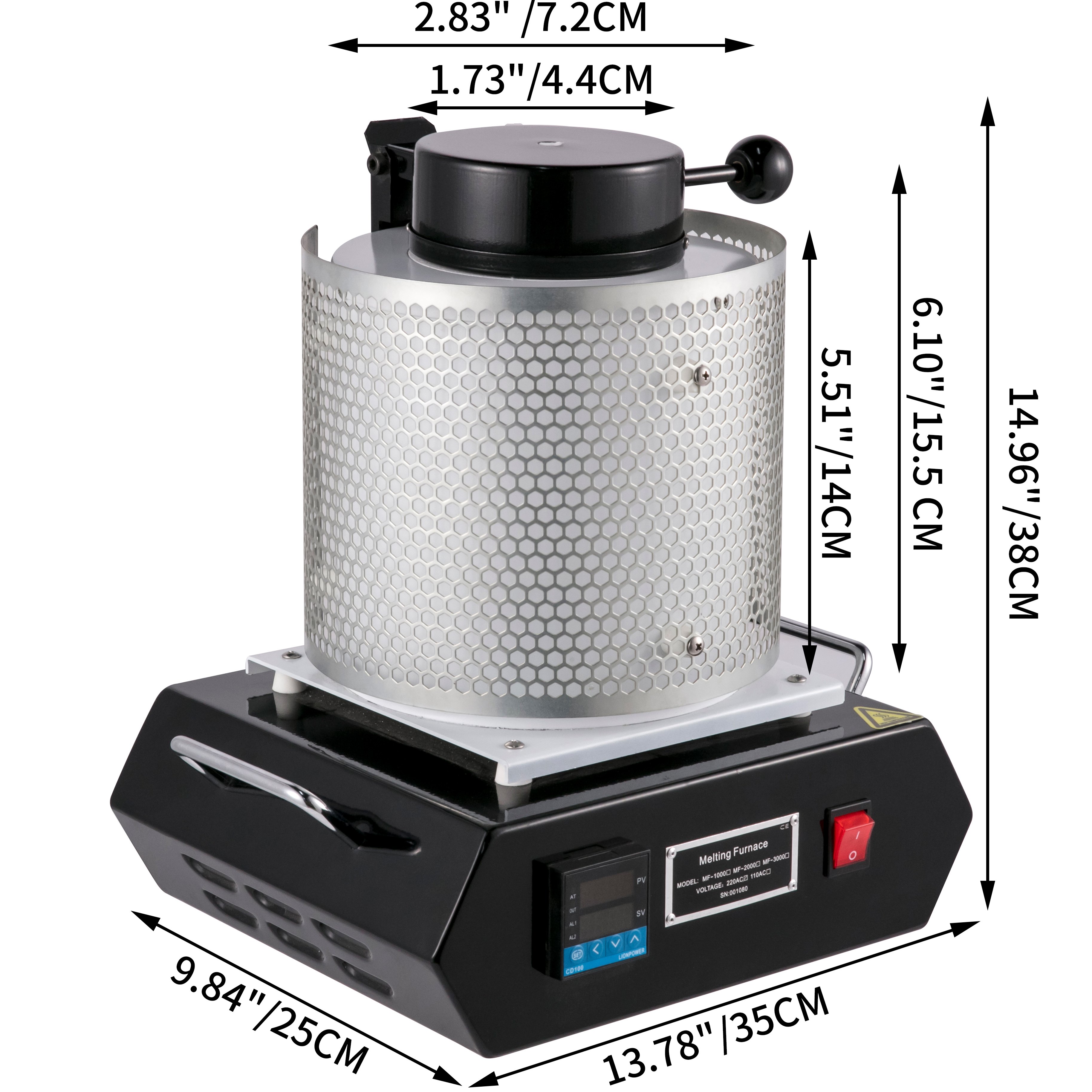 VEVOR 2KG Automatic Electric Metal Melting Furnace Gold Copper Aluminum 220V