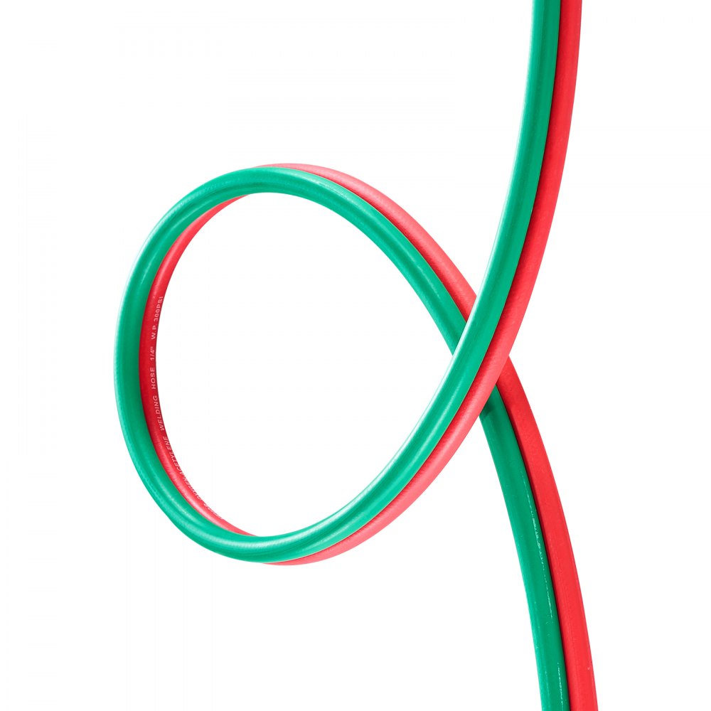 VEVOR Oxygen Acetylene Hose, 1/4-Inch x 50FT Oxy Acetylene Hose with 9/16"-18 LH/RH B Fittings, R Grade Welding Torch Twin Hose with 300PSI Maximum Working Pressure for Cutting Soldering Brazing