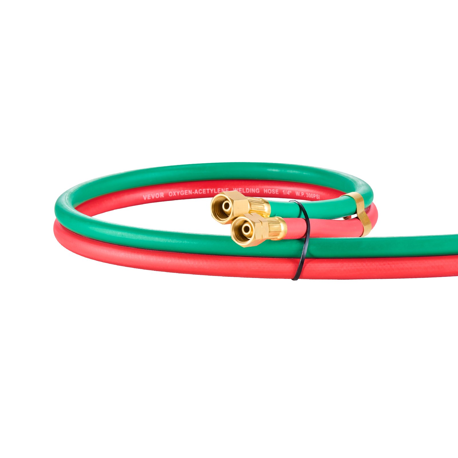 VEVOR Oxygen Acetylene Hose, 1/4-Inch x 50FT Oxy Acetylene Hose with 9/16"-18 LH/RH B Fittings, R Grade Welding Torch Twin Hose with 300PSI Maximum Working Pressure for Cutting Soldering Brazing