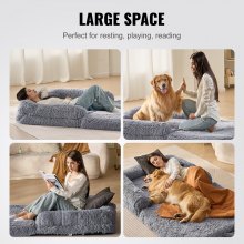 Lit pour chien VEVOR Human Dog Bed 72 x 48 x 10 pouces Grand lit pour chien de taille humaine Lavable PV Velvet