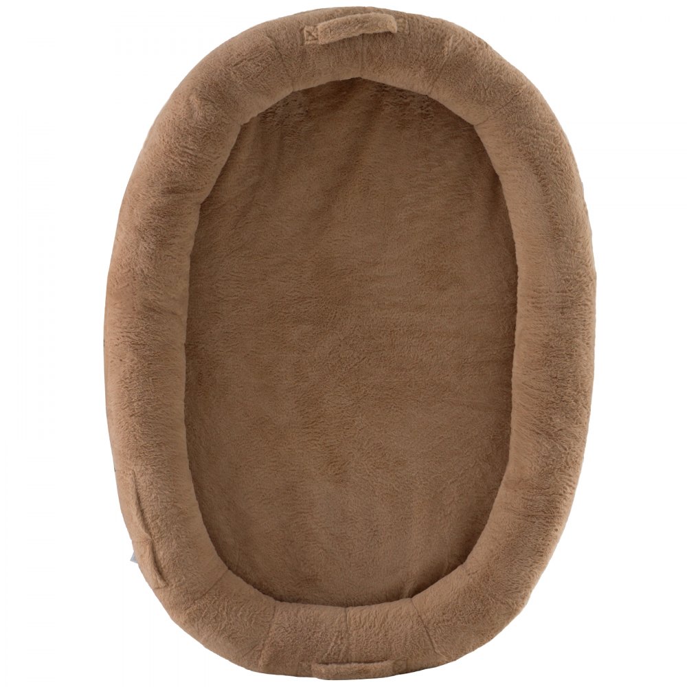 VEVOR Human Dog Bed, 1825 x 1220 x 254 mm Human Dog Bed for Adult, Human Size Dog Bed with Washable Faux Rabbit Fur Cover, Egg Orthopedic Foam, Storage Pocket, Large Dog Bean Bed, Brown