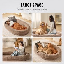 Lit pour chien VEVOR Human Dog Bed 72x48x10in Grand lit pour chien de taille humaine lavable en fausse fourrure de lapin