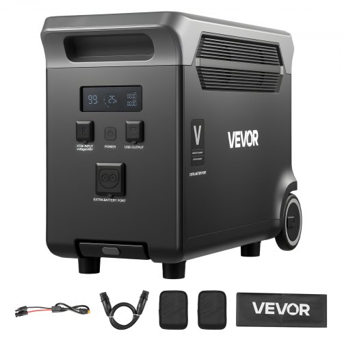 VEVOR Extra Battery for Portable Power Station, 3840Wh LiFePO4 Extra Expansion Battery with 3 Output Ports for Home Use, Outdoor Camping, Road Trips, RVs, Emergencies