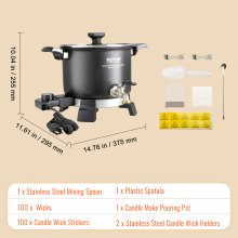 VEVOR 5 L Wax Melter for Candle Making, Large Electric Wax Melting Pot Easy Pour Spout, 4-level Temperature Control, Easy Clean for Candle Soap Cream Beauty Bulk Production Business or Home
