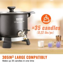 VEVOR Wax Melter for Candle Making, 5 Liter Large Electric Wax Melting Pot Easy Pour Spout, 4-level Temperature Control, Easy Clean for Candle Soap Cream Beauty Bulk Production Business or Home