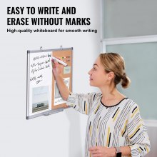 VEVOR 24"x 18" Whiteboard & Cork Board Combo with Aluminum Frame Bulletin Board for School Home