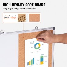 VEVOR 24"x18" Whiteboard & Cork Board Combo with Aluminum Frame – 2-in-1 Magnetic Dry Erase Bulletin Board for Wall Mount – Ideal for School, Home, Office