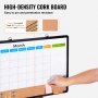 VEVOR 24"x18" månedskalender Whiteboard & Cork Board Combo med aluminiumsramme