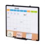 VEVOR 24"x 18" Monthly Calendar Whiteboard & Cork Board Combo with Aluminum Frame – 2-in-1 Magnetic Dry Erase Bulletin Board for Wall Mount – Ideal for School, Home, Office