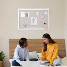 VEVOR 30"x20" Quadro de cortiça branca com superfície de linho Quadro de avisos de parede