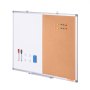 VEVOR 36"x 24" Whiteboard & Cork Board Combo with Aluminum Frame – 2-in-1 Magnetic Dry Erase Bulletin Board for Wall Mount – Ideal for School, Home, Office