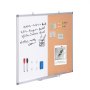 VEVOR 36"x 24" Whiteboard & Cork Board Combo with Aluminum Frame – 2-in-1 Magnetic Dry Erase Bulletin Board for Wall Mount – Ideal for School, Home, Office
