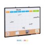 VEVOR 36"x 24" Monthly Calendar Whiteboard & Cork Board Combo with Aluminum Frame – 2-in-1 Magnetic Dry Erase Bulletin Board for Wall Mount – Ideal for School, Home, Office