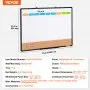 VEVOR 36"x 24" Monthly Calendar Whiteboard & Cork Board Combo with Aluminum Frame – 2-in-1 Magnetic Dry Erase Bulletin Board for Wall Mount – Ideal for School, Home, Office
