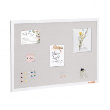 VEVOR 36"x24" White Cork Board with Linen Surface Wall-Mounted Bulletin Board