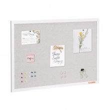 VEVOR 36"x24" Quadro de cortiça branca com superfície de linho Quadro de avisos de parede