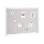 VEVOR 48"x36" White Cork Board with Linen Surface Wall-Mounted Bulletin Board