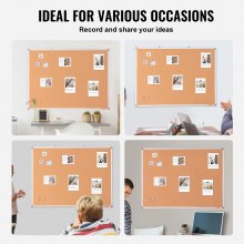 VEVOR 48"x36" Large Cork Board – Wall-Mounted Bulletin Board with Pin Board – Perfect for School, Home, Office